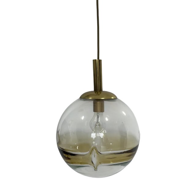 Space Age Glass Pendant Light from Doria Leuchten, 1960s For Sale