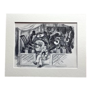 Vintage 1939 Print in 11x14 Mat, Ready to Frame: Waldo Pierce, "Negro Band" For Sale
