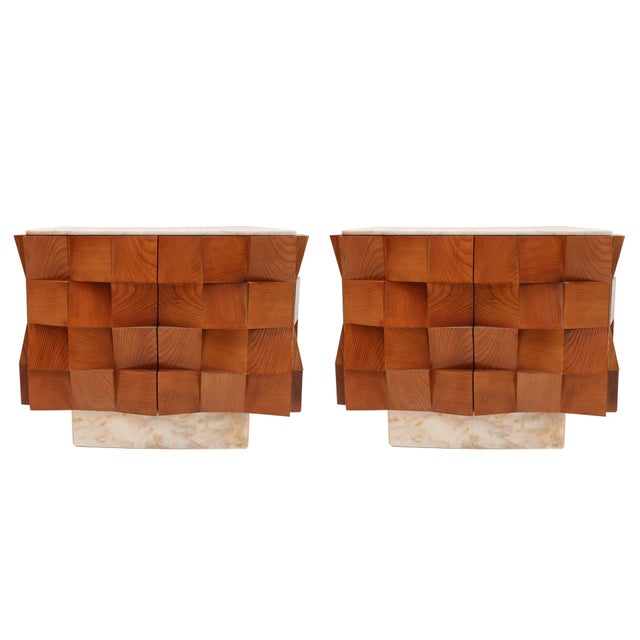 Modern Sideboards in Wood and Siena Marble Top, Italy, Set of 2 For Sale - Image 11 of 11
