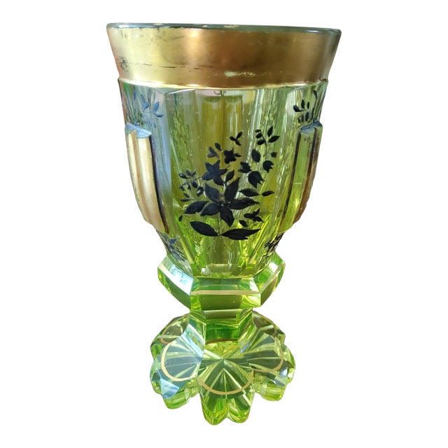Antique Bohemian Glass Moser Crystal Spa Glass For Sale