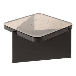 Alwa Square One Big Side Table with Smoky Grey Top and Black Base by Sebastian Herkner for Pulpo For Sale