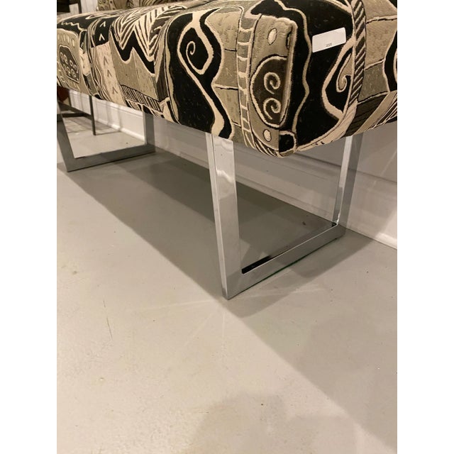 Mid-Century Modern Chrome Bench For Sale - Image 10 of 12