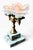 1950s Art Nouveau Style Double Arm Table Lamp With Frosted Floral Shaped Art Glass Shades For Sale - Image 6 of 15