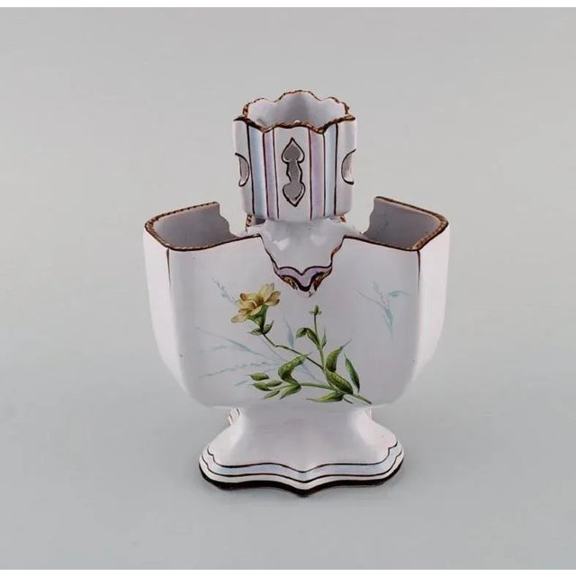 Antique Faience Flower or Herb Pot by Emile Gallé for St. Clement, Nancy For Sale - Image 3 of 9