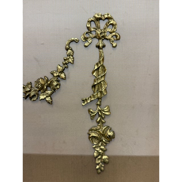 Circa 1930's French Rococo Style Solid Brass Fireplace Screen For Sale - Image 12 of 12