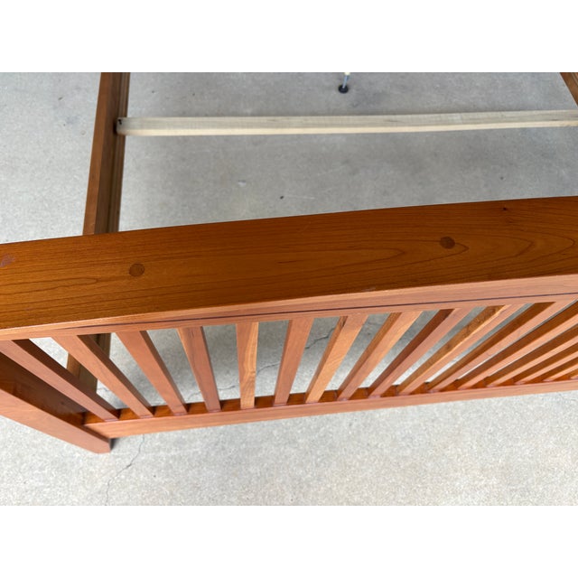 Early 21st Century Chatam Reproductions Arts & Crafts Mission Style Queen Size Cherry Bed Frame For Sale - Image 5 of 9