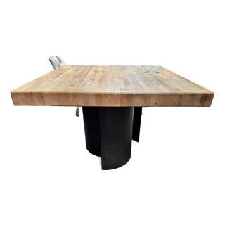 Industrial Butcher Block Table For Sale