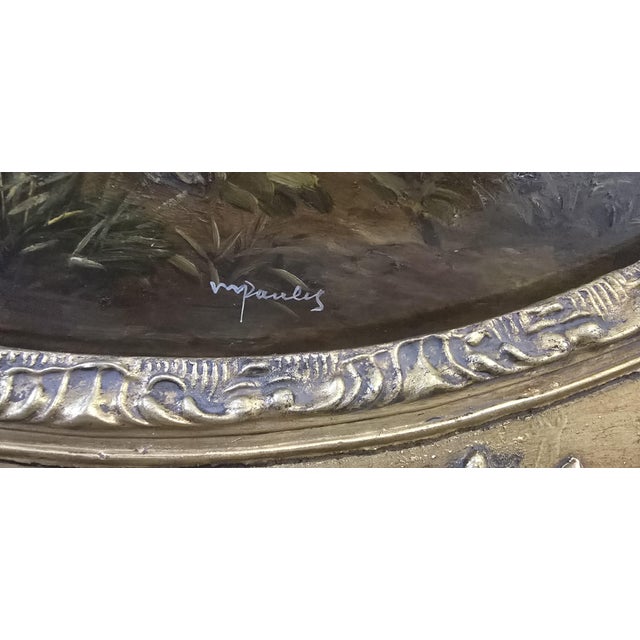 Rococo Romantic Scenes, 1950, Oils on Canvases, Set of 2 For Sale - Image 3 of 18