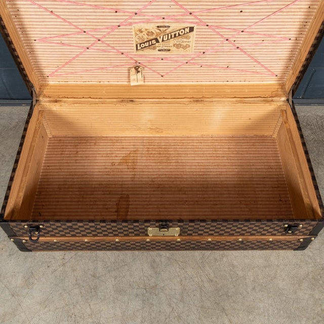 19th Century Antique Louis Vuitton Trunk in Damier Canvas, France, 1890 For Sale - Image 14 of 18