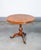 Round coffee table by rolo in veneered and inlaid wood, central leg ending in a tripod origin italy period 19th century...