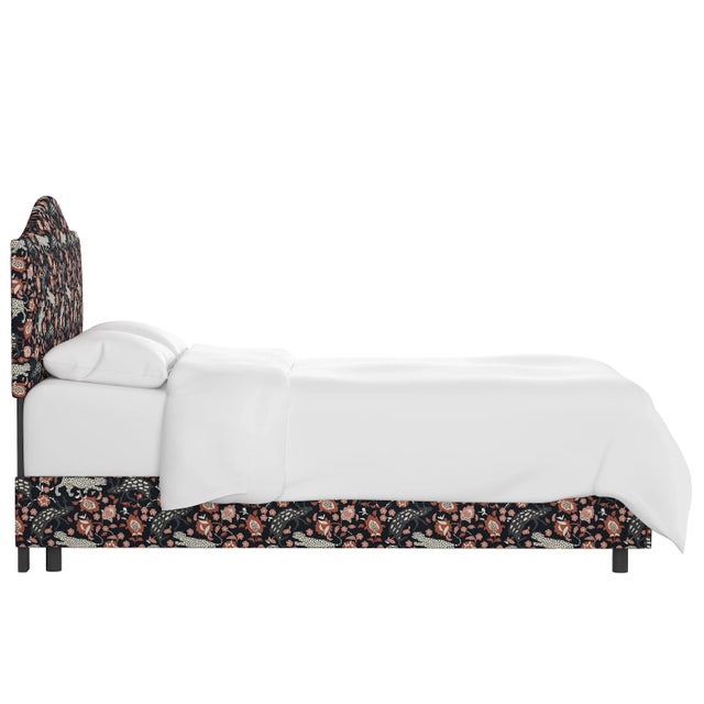 Spritely Home Kenmore Bed in Coral Navy Leopard, Full For Sale - Image 4 of 6