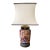 Vintage Imari Style Hand-Painted Ceramic Table Lamp With Brass Hardware & Square Shade – Chinoiserie / Hollywood Regency For Sale