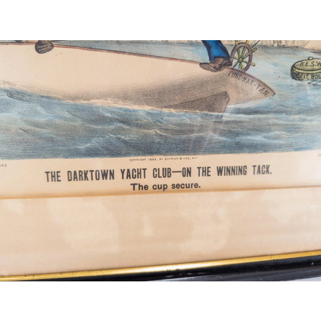 Late 19th Century 19th Century Rare Currier and Ives Darktown Series Colored Lithograph Print For Sale - Image 5 of 12