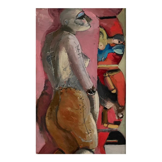 Bruno Paoli "Death in the Theater" Original Italian Modern Theater Interior, 20th Century Florence Italy Fine Art Painting, Oil on Canvas, 19x26" For Sale