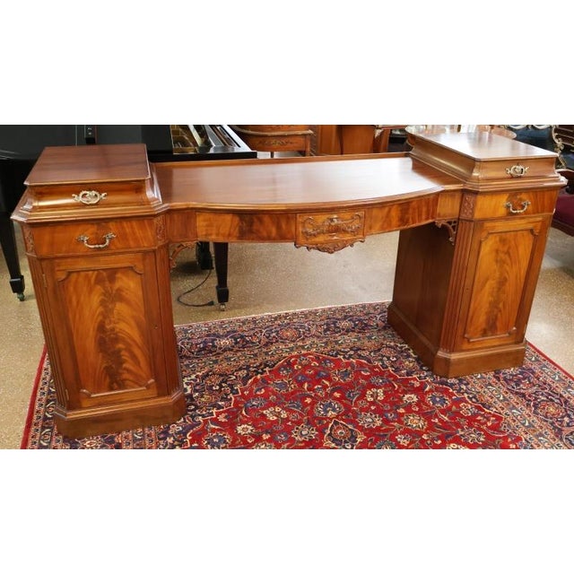 Late 19th Century English Mahogany Georgian Style Server Buffet Sideboard Dimensions : 86" Wide X 26" Deep X 42.5" Tall...