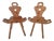 Set of Spanish Pine Wood Birthing Stools, 1950s For Sale