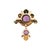 Late 19th Century Victorian 14k Yellow Gold Hand Engraved Amethyst Brooch For Sale - Image 4 of 5
