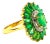 Bochic “Capri” Vintage Natural Diamond & Emerald Vintage Retro Ring Set In 18K For Sale