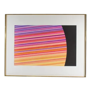 1981 “Odyssey” Acrylic on Paper Abstract Airbrush Painting Signed by Artist Steve Redman