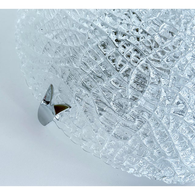Large Brutalist Glass Flush Mount from Kaiser Leuchten, 1970s For Sale - Image 10 of 11