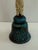 Turquoise Vintage Chinese Bronze Enamel Bell With Carved Figure – Turquoise & Black For Sale - Image 8 of 9