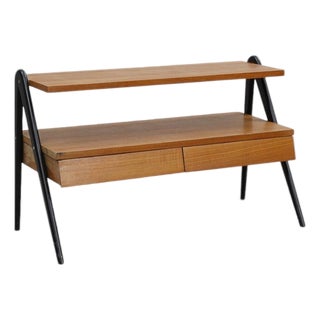 Mid 20th Century Swedish Modern Two Tier Hallway Chest With Drawers For Sale