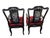 Asian Pair of Vintage Asian Black Lacquer Armchairs With Mother-of-Pearl Inlay – Dragon & Phoenix Motif For Sale - Image 3 of 5