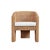 Tan Matthew Izzo Home - Giza Three Legged Rattan Lounge Chair With Performance Ivory Linen For Sale - Image 8 of 8
