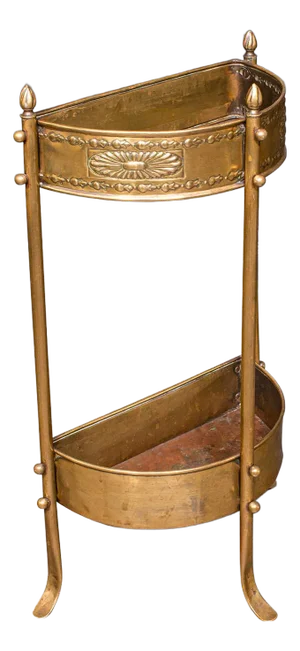 Antique Demi-Lune Stick Loop, English Brass, Hall Stand, Art Nouveau, Victorian