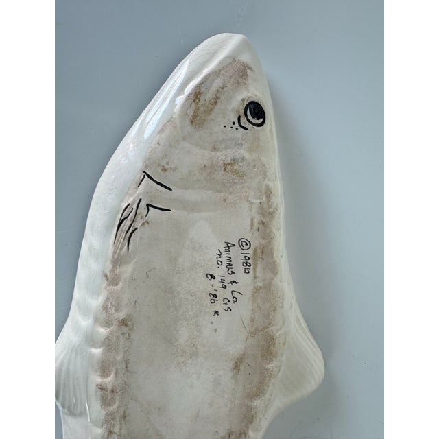 1980's Vintage Handmade and Painted Ceramic Fish Wall Art Hanging Plaque For Sale - Image 9 of 9