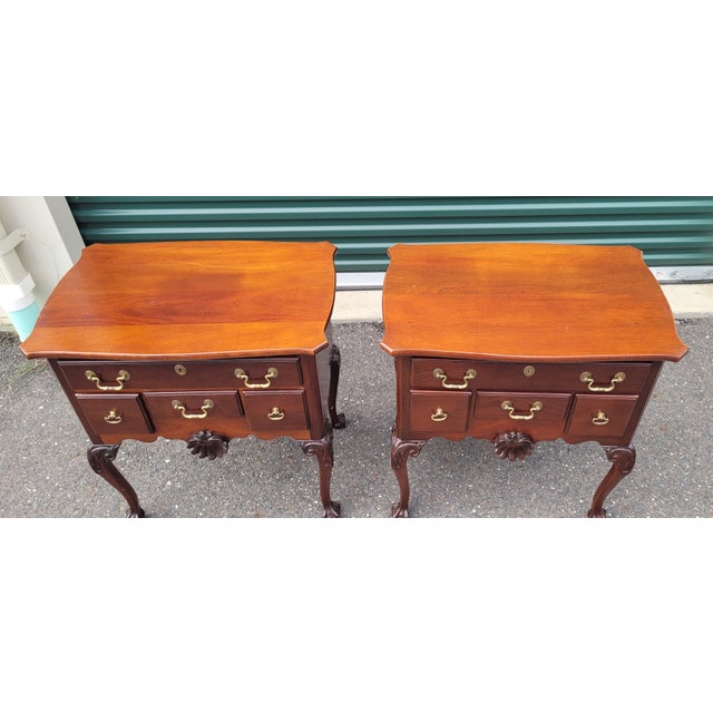 1970s Pair Link Taylor Chippendale Shell Carved End Tables For Sale - Image 14 of 17