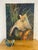 Tan Vintage Panther Oil on Canvas For Sale - Image 8 of 9