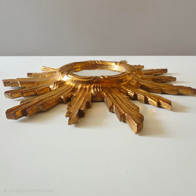 Large Vintage Wall Mirror in Sunburst Finish, 1960s For Sale - Image 4 of 11