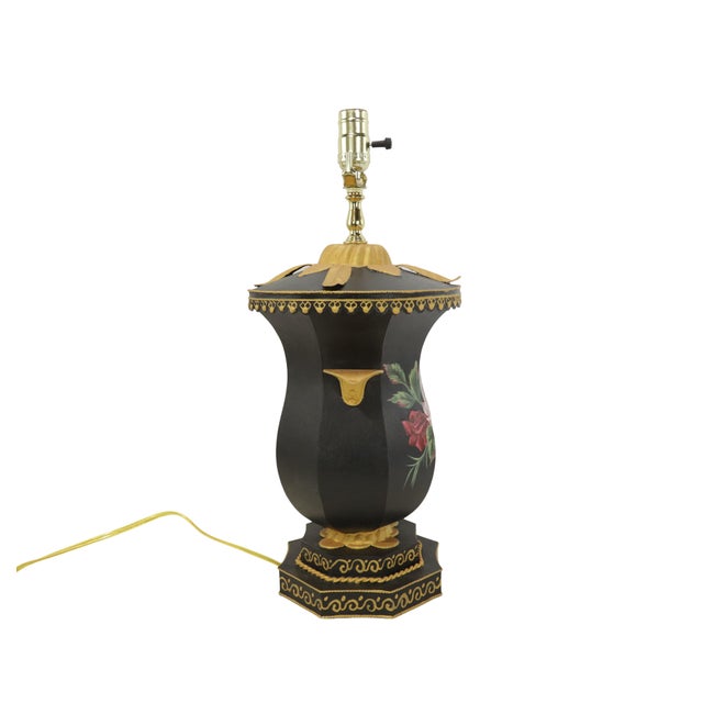 Black Contemporary Handcrafted Wrought Iron Table Lamp in the Style of Chelsea House. For Sale - Image 8 of 10