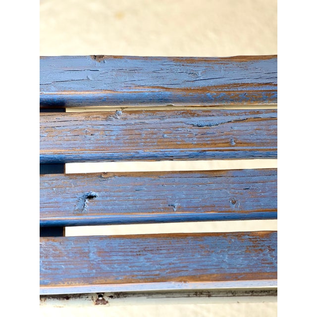 Industrial Blue Bench, 1960s For Sale - Image 18 of 18