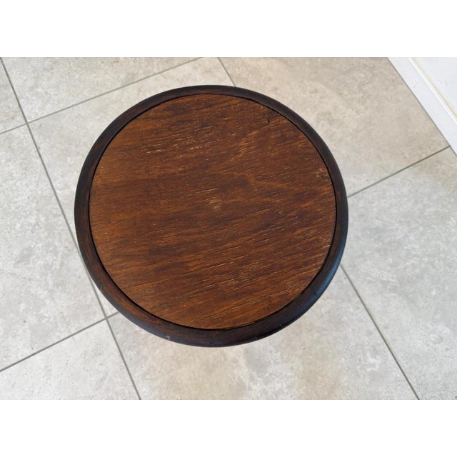 Wood Antique Art Nouveau Wooden Stool For Sale - Image 7 of 9