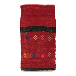 Red Vintage Mini Kilim Rug - 1`5″ X 2`8″ For Sale