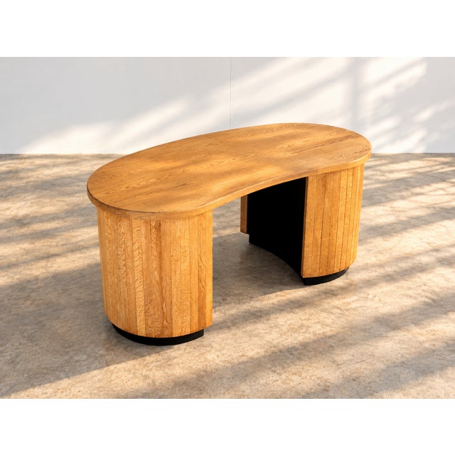 Art Deco Oak Desk, 1950s For Sale - Image 9 of 13