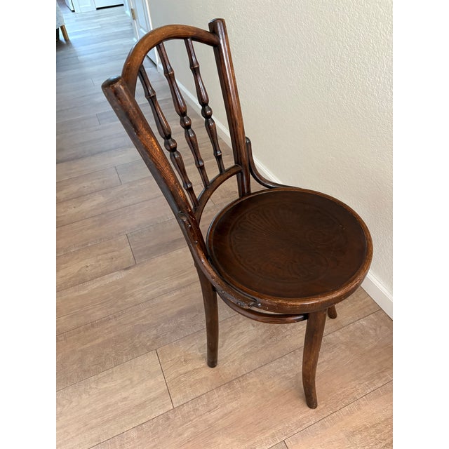 Thonet Vintage 1920s Thonet Parisian Cafe Wood Chair For Sale - Image 4 of 12