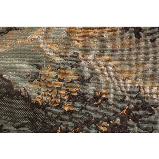 Vintage Alpine Mountain Chalet Deer Woodland Scene Flemish Tapestry For Sale - Image 12 of 18