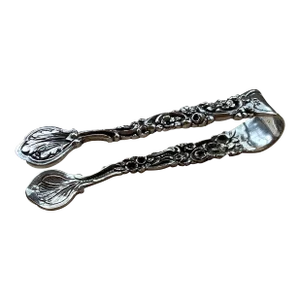 Early 20th Century Adam Manns & Sohn Sterling Silver Sugar Tongs, Made in Germany