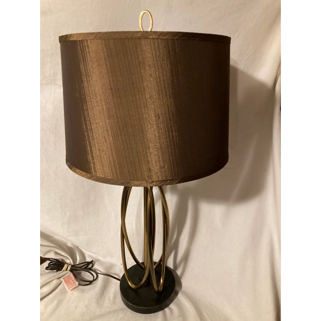 Metal Late 20th Century Uttermost Contemporary Abstract Brass Table Lamp For Sale - Image 7 of 7