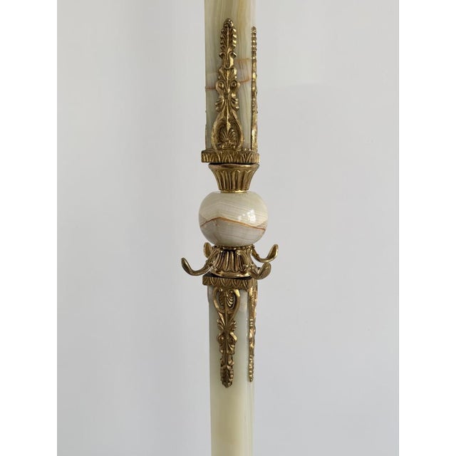 Vintage Italian Onyx Marble and Brass Hall Tree with Rotating Crown and Sculptural Base, 1960s For Sale - Image 16 of 18