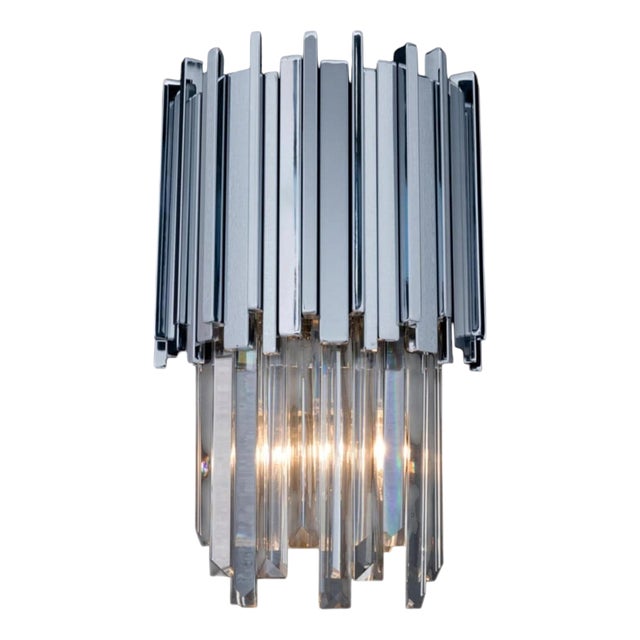 Collection Jupiter Wall Lamp in Metal and Crystal by Jago For Sale