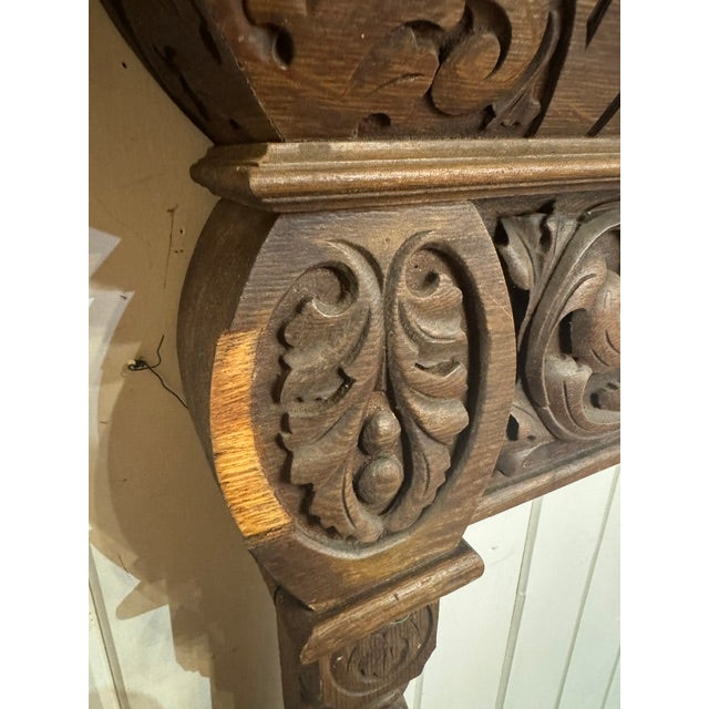 19th Century Oak Mantel With Ornate Carvings For Sale - Image 10 of 18