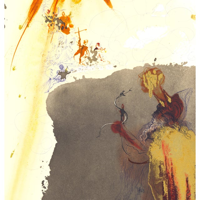 Color lithograph "De Petra Exivit Aqua" (Out of Rock Came Water, Exodus 17:6) from Salvador Dalí's monumental five-volume...