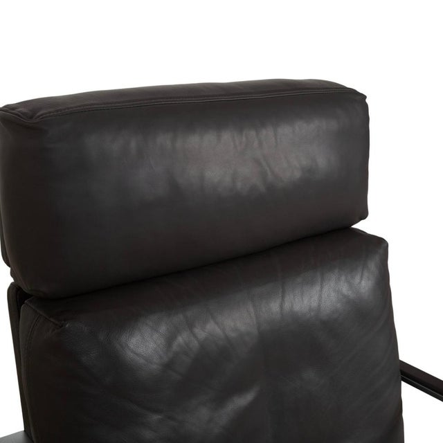 Animal Skin Set of Armchair and Ottoman in Black Leather from Rolf Benz For Sale - Image 7 of 18