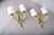 Gilt Bronze Double-Arm Wall Sconces with Frosted Glass Shades, 1950s, Set of 2 For Sale - Image 17 of 18
