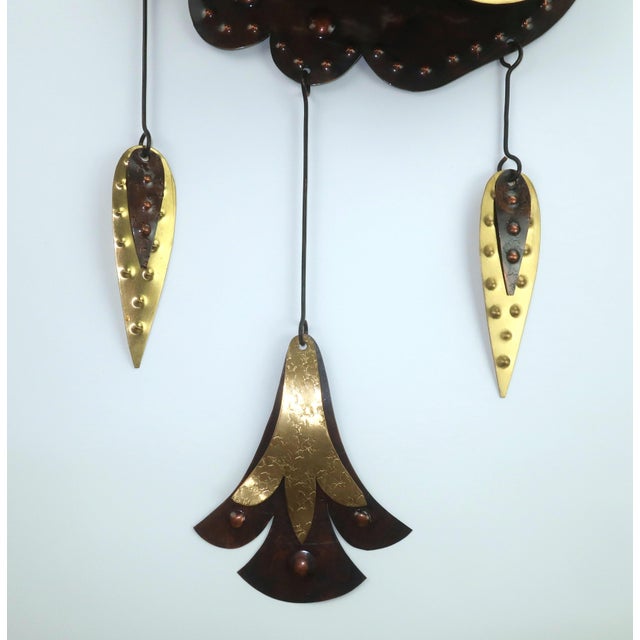 Metal Cesar Vasquez Copper, Brass & Enamel Chicken Sculpture Wall Hanging, 1970’s For Sale - Image 7 of 10