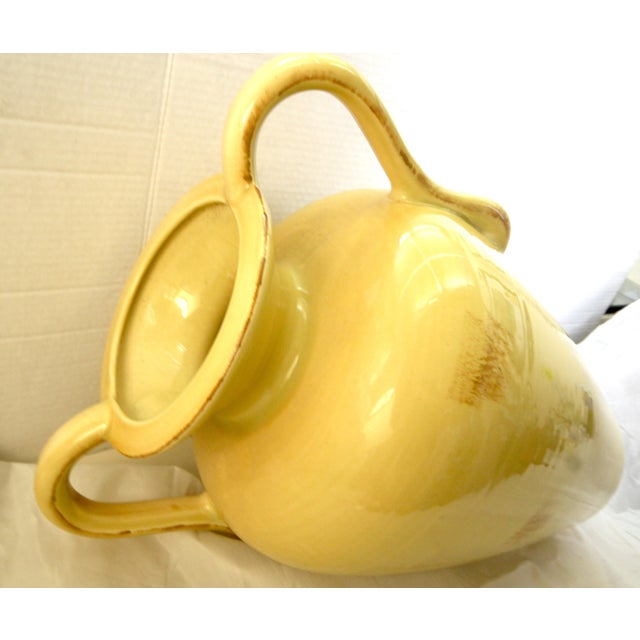 Oversize 1950s Haeger Potteries 20" Pastel Yellow Ceramic Amphora Floor Vase For Sale - Image 4 of 11